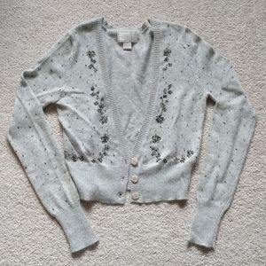 American Eagle Beautiful Beaded Crop Sweater, M